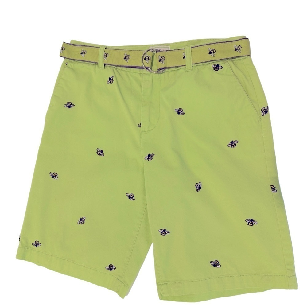 Whimsical Bee Embroidered Shorts with Matching Belt 8P - Picture 1 of 11
